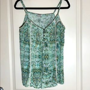 Sonoma blue and teal print tank top. Size XL